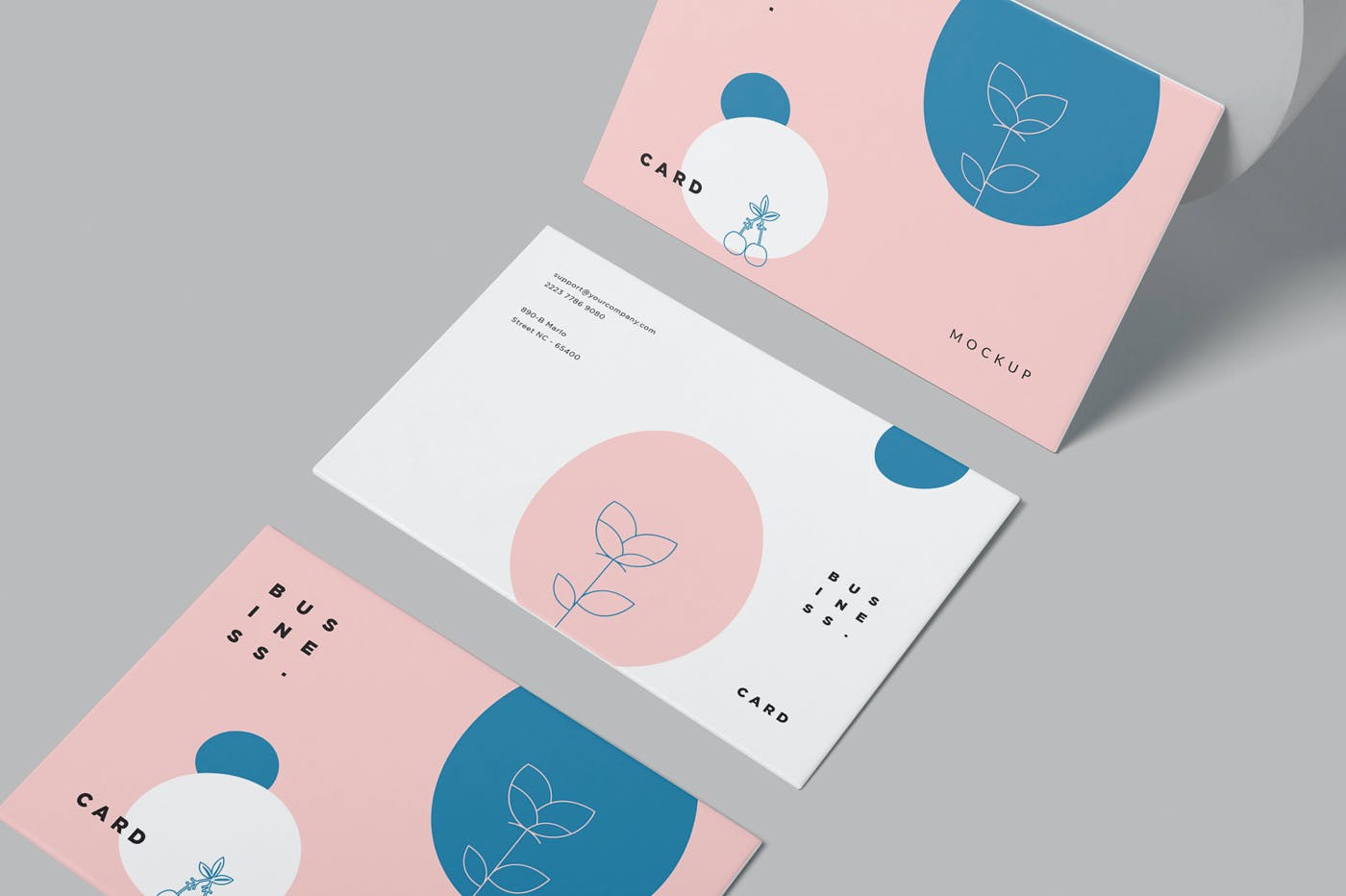 108 平铺名片卡片PSD样机 Business Card Grid Mockups