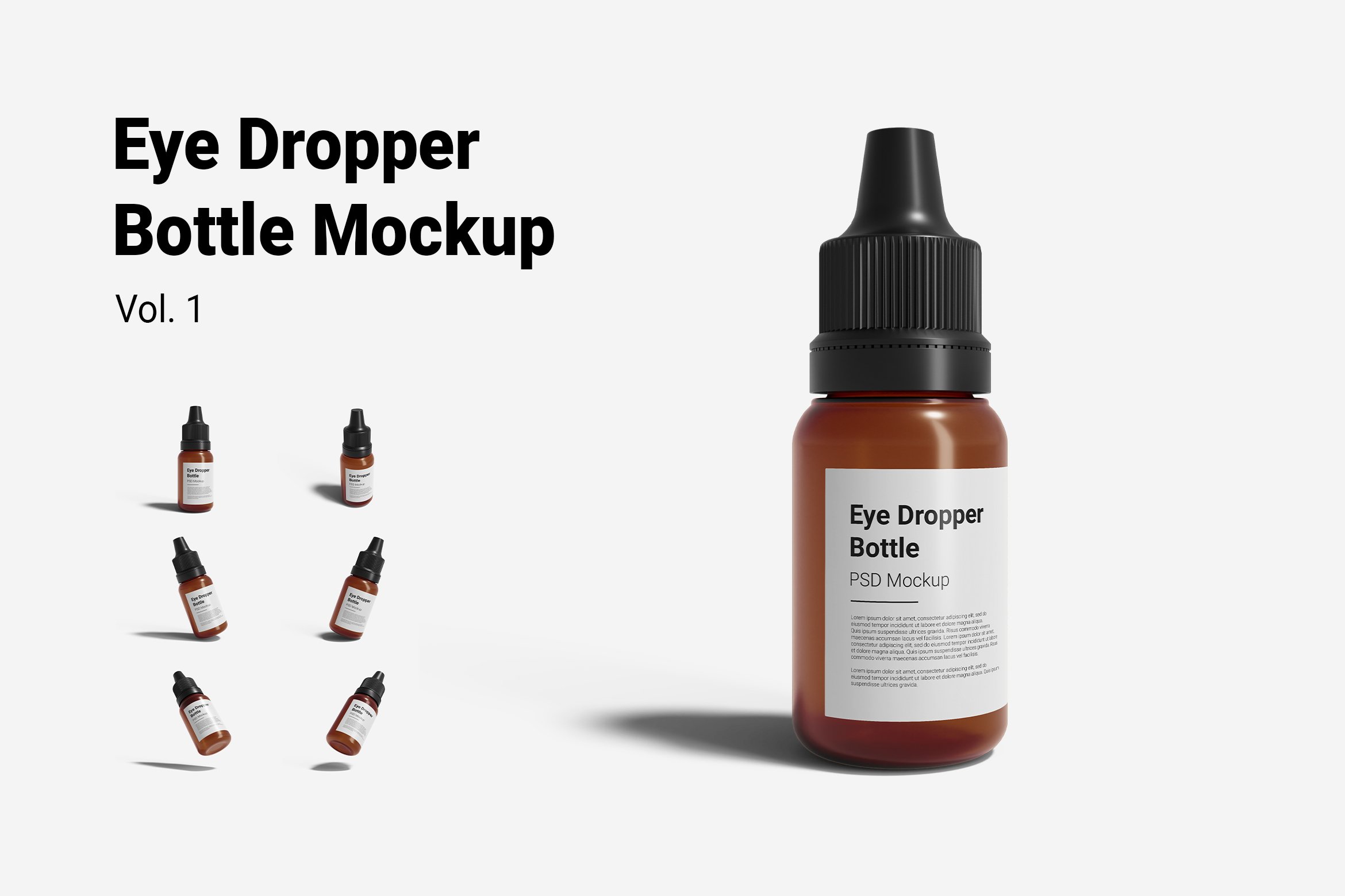 110 透明精油瓶滴液PSD样机Eye Dropper Bottle Mockup Vol