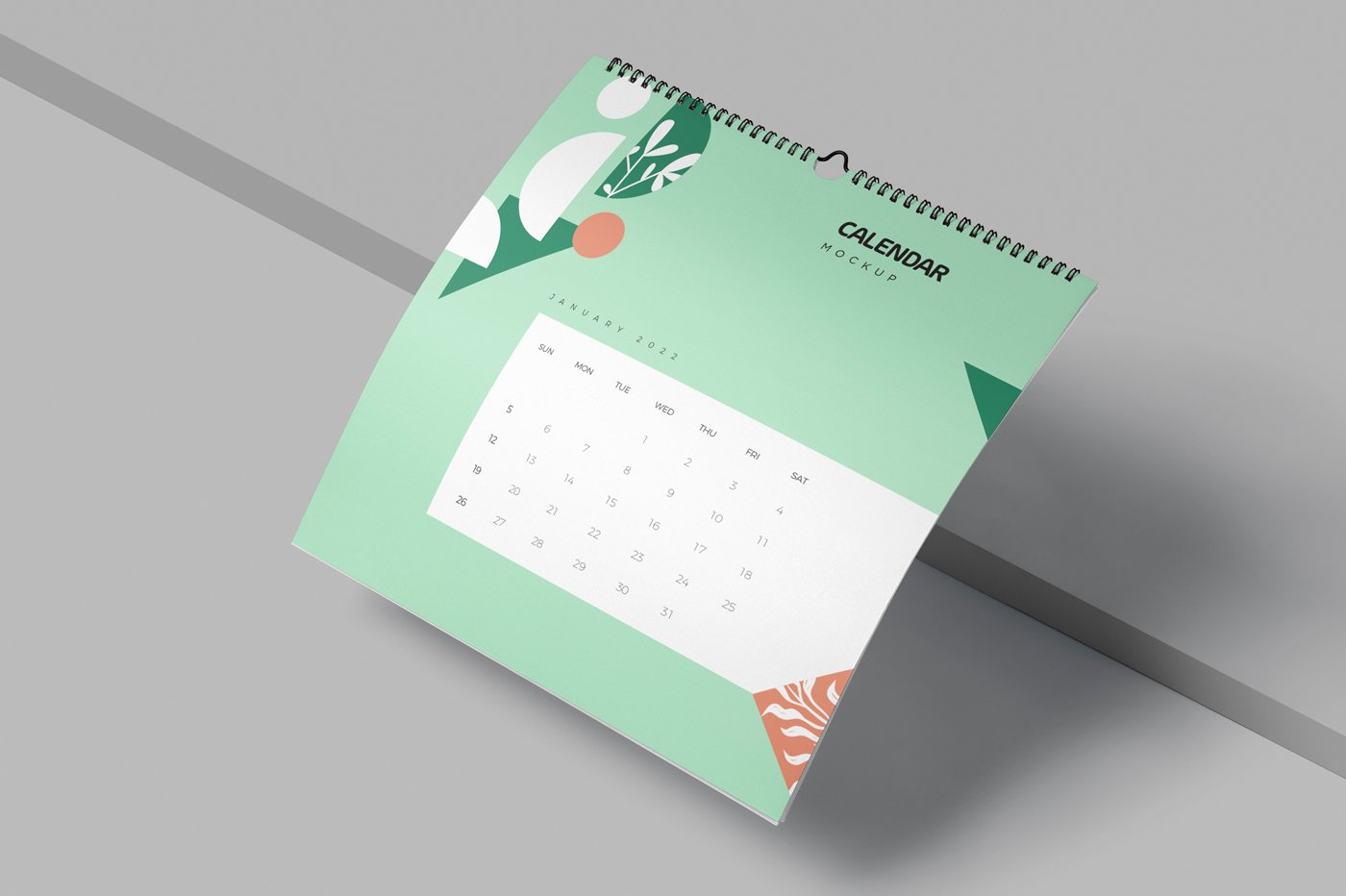 118 方形挂历模PSD样机 Square Wall Calendar Mockups