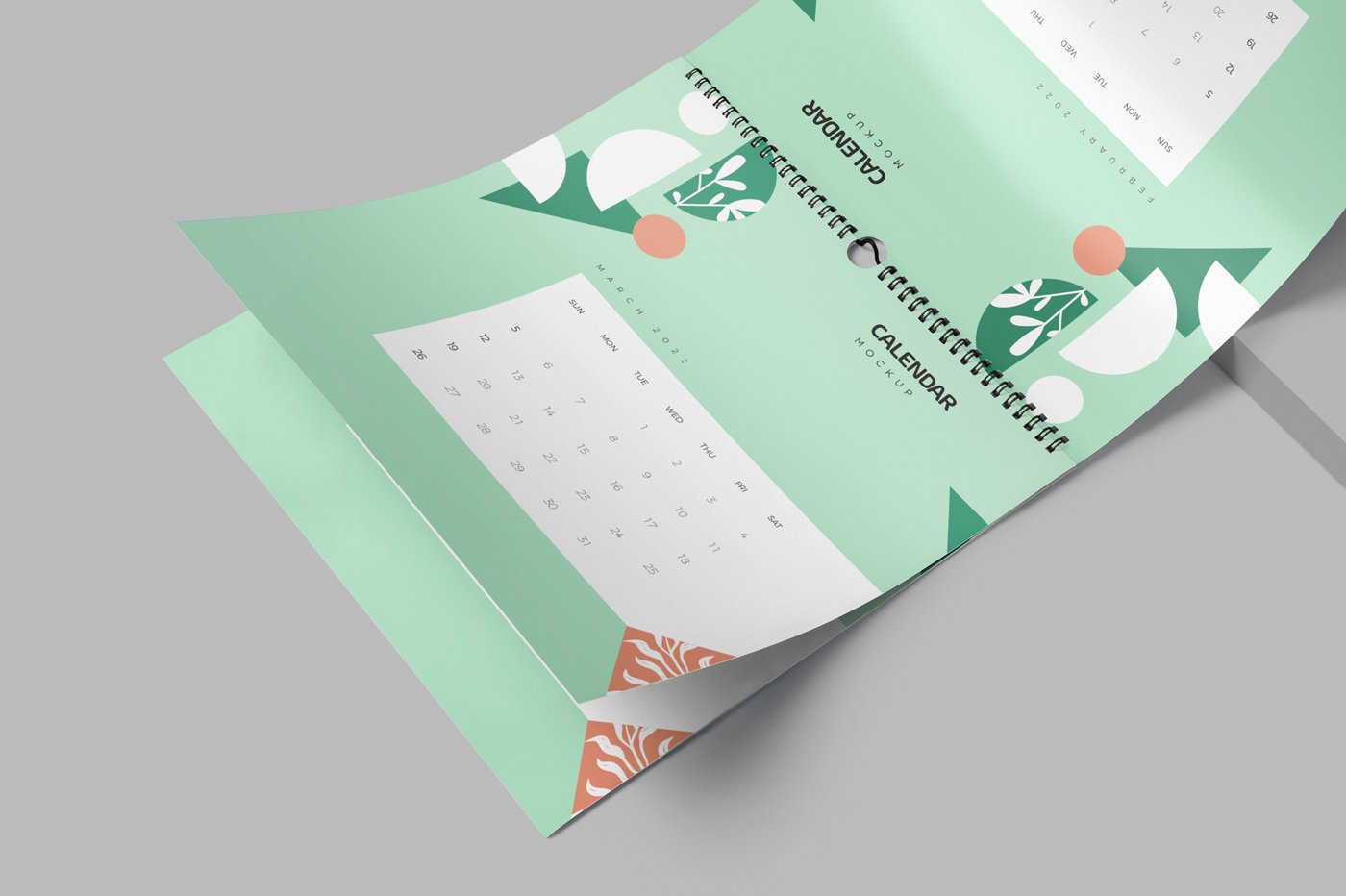 118 方形挂历模PSD样机 Square Wall Calendar Mockups