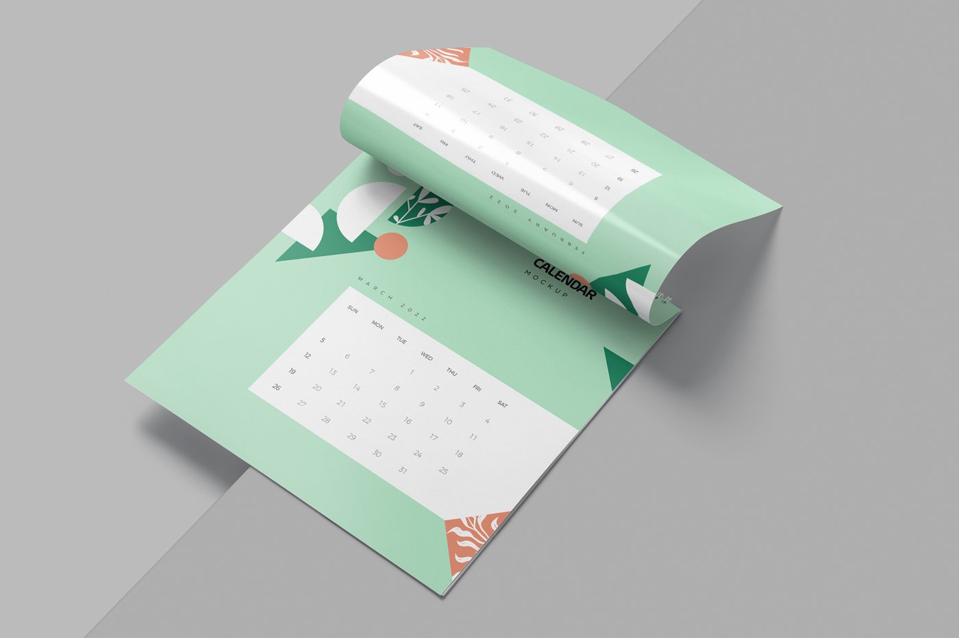 118 方形挂历模PSD样机 Square Wall Calendar Mockups