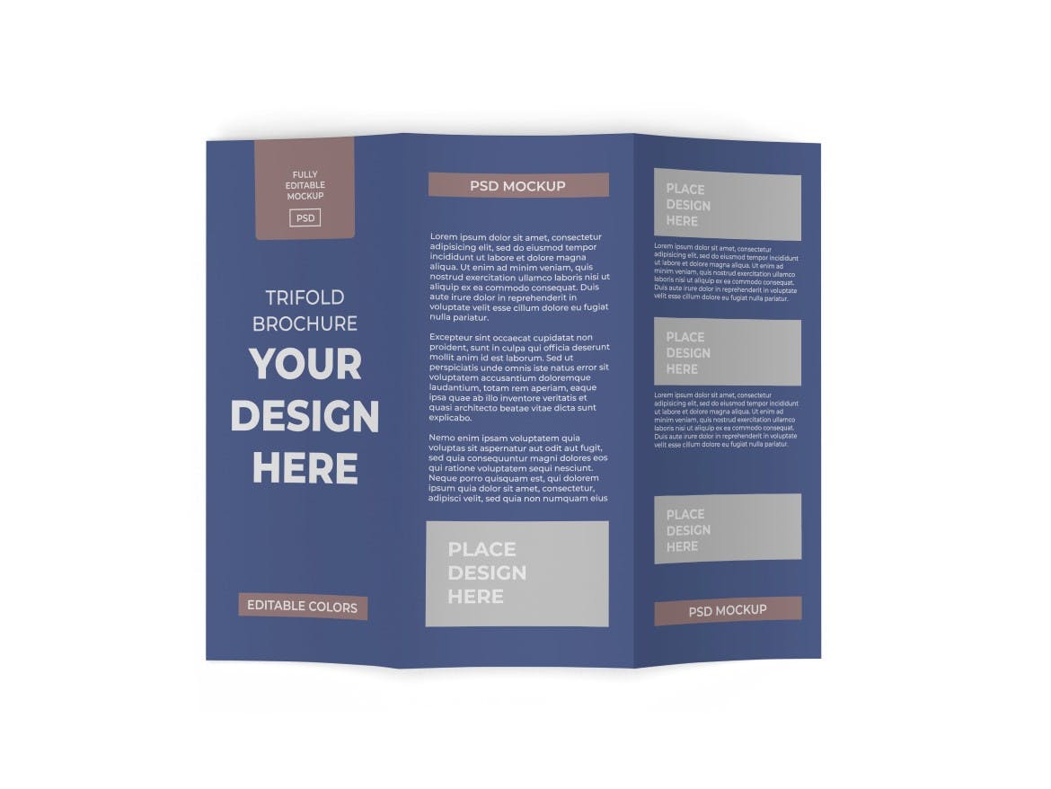 120 三折页宣传册印刷品PSD样机 Trifold Brochure Mockup Template Set
