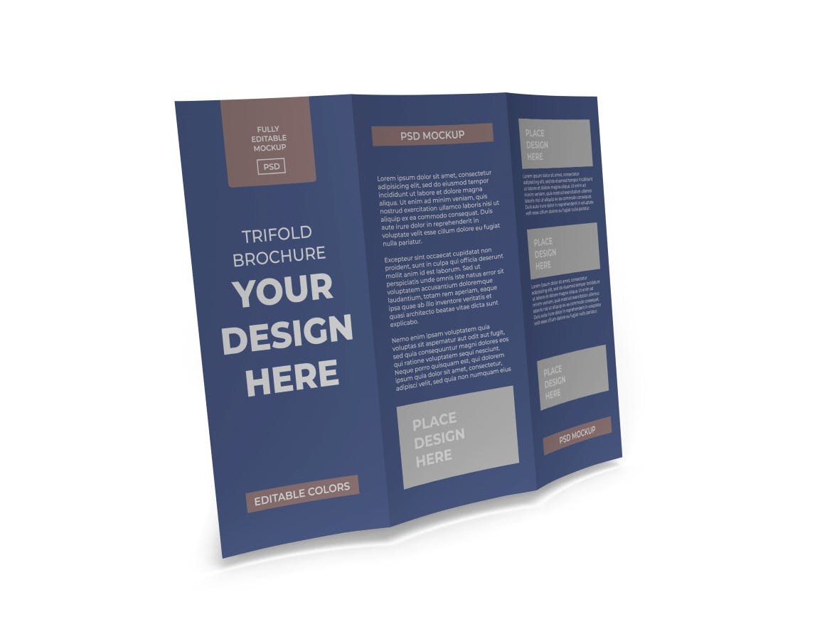 120 三折页宣传册印刷品PSD样机 Trifold Brochure Mockup Template Set