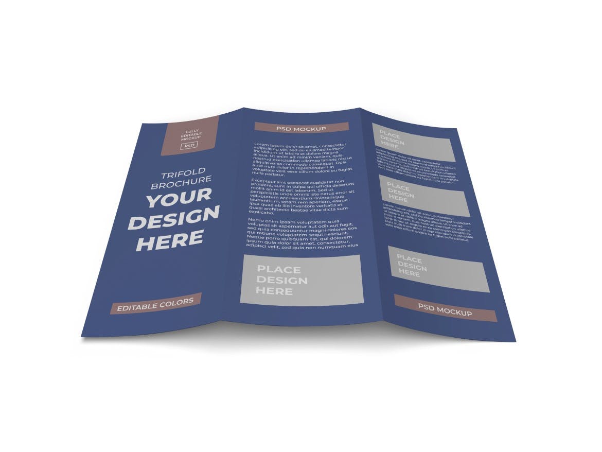 120 三折页宣传册印刷品PSD样机 Trifold Brochure Mockup Template Set