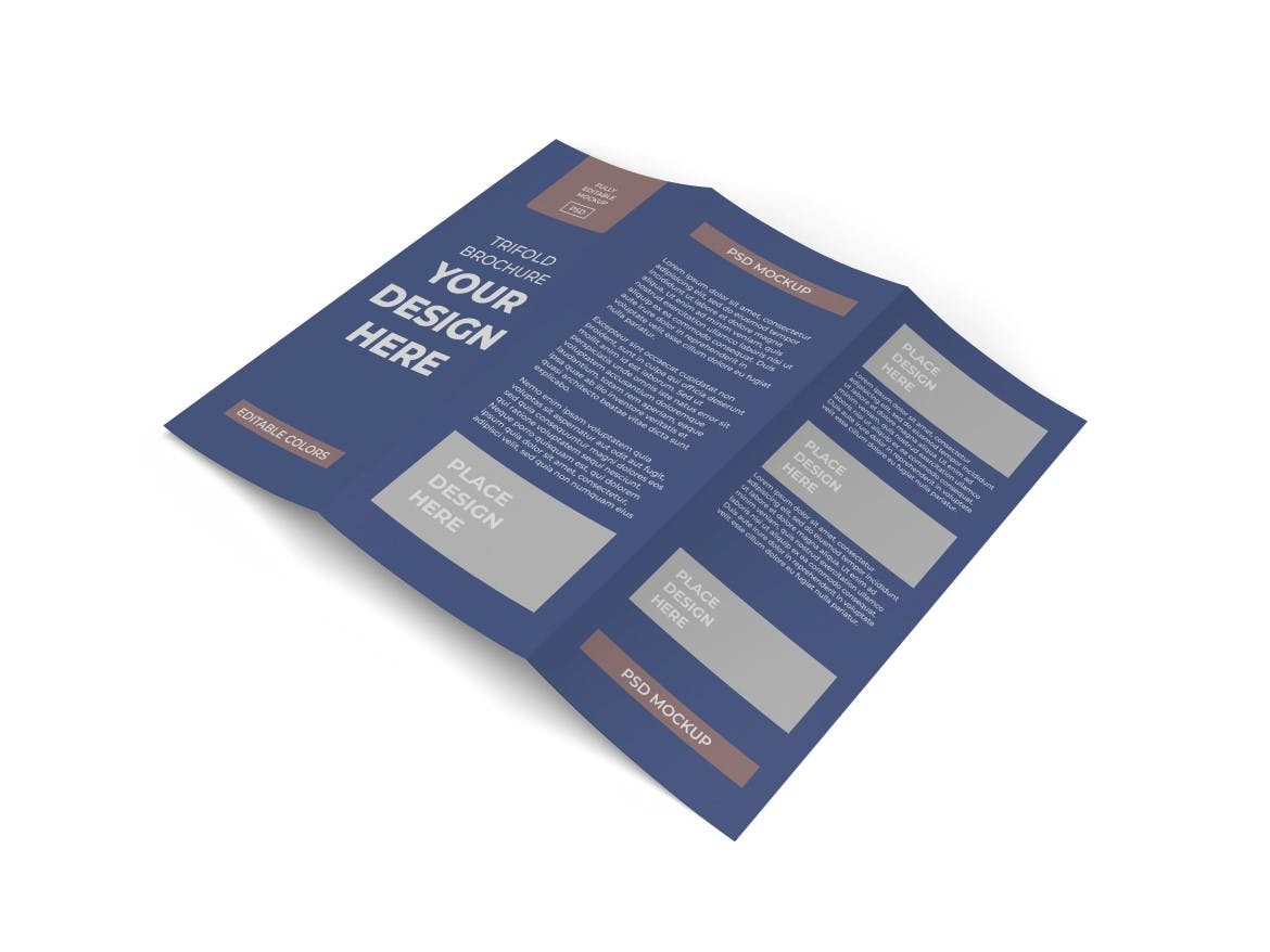 120 三折页宣传册印刷品PSD样机 Trifold Brochure Mockup Template Set