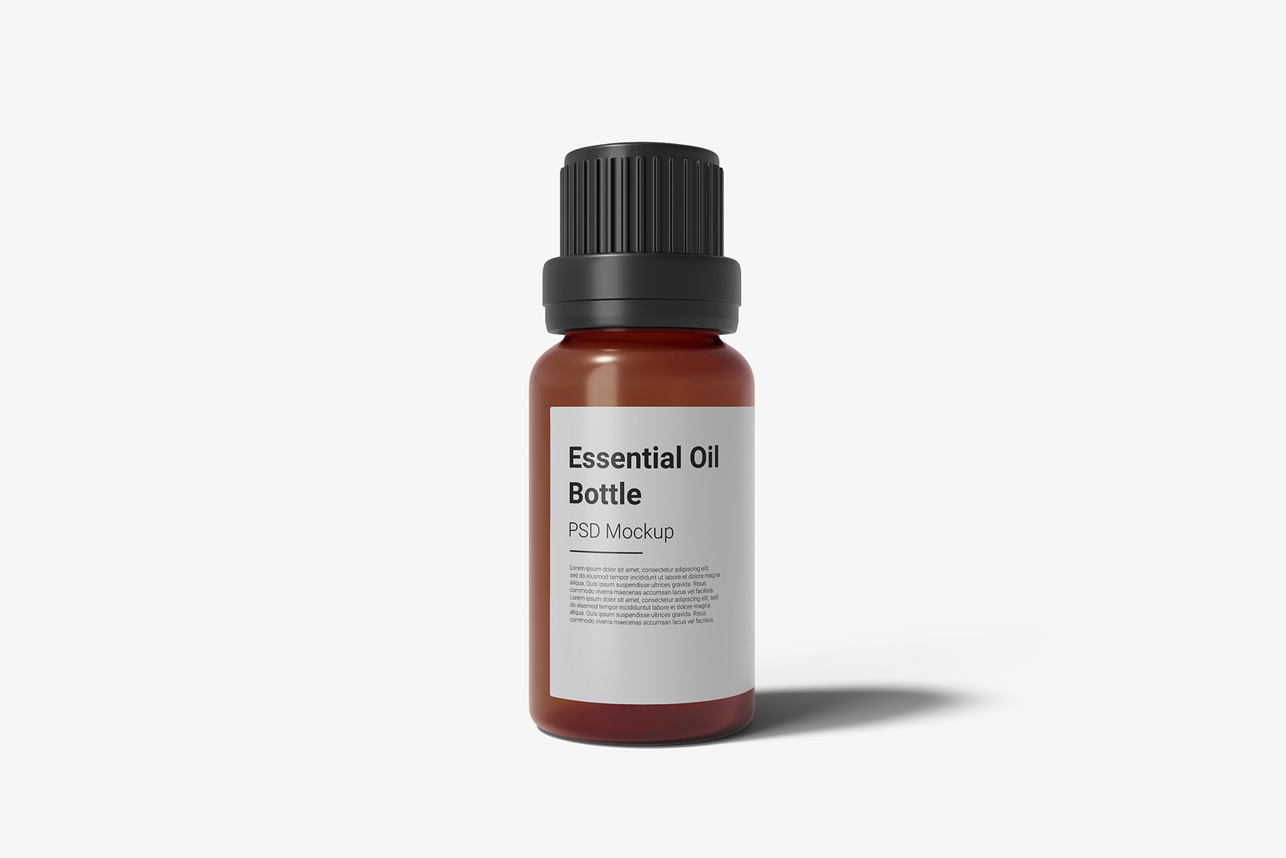 125 带盖透明精油瓶PSD样机Essential Oil Bottle Mockup Vol