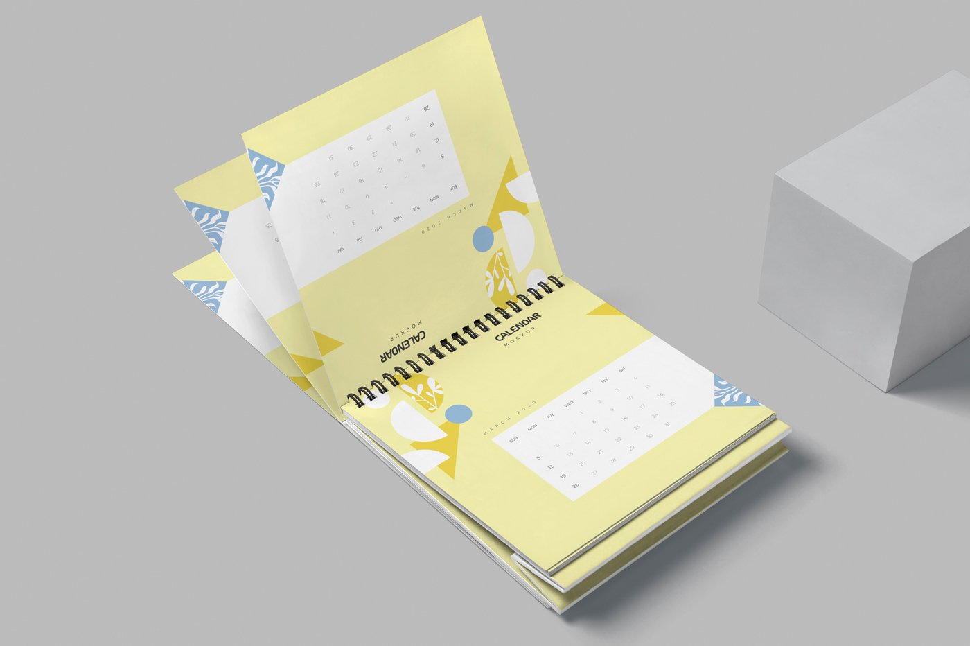 127 桌面迷你小台历样机 Mini Desk Calendar Mockups