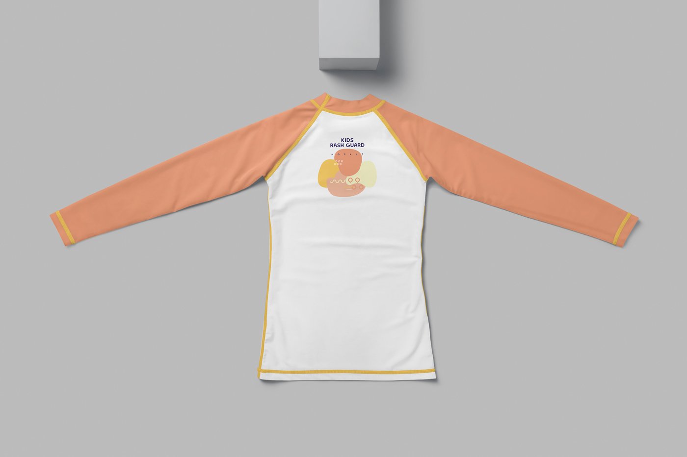 135 儿童长袖撞色T恤样机 Kids Rash Guard Mockups