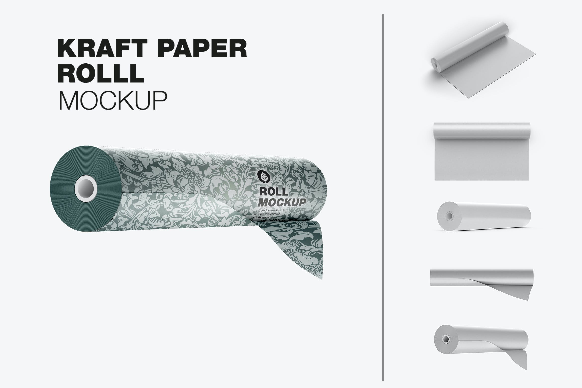 144 工艺礼品之卷纸包装纸PSD样机Craft Paper Roll Mockup