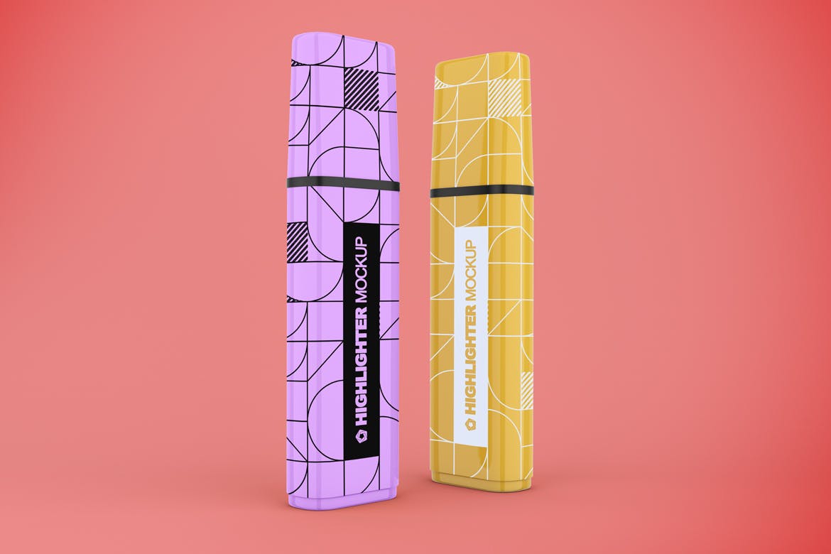 148 荧光笔涂改液产品设计样机Highlighter Mockup