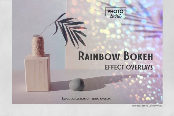 013 彩虹散景照片叠层JPG素材Rainbow Bokeh Effect Overlays