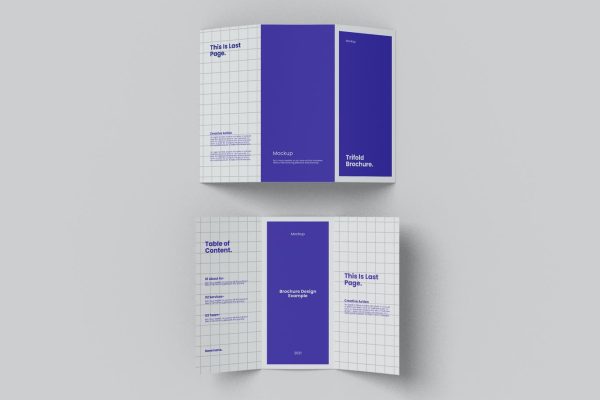039 三折页小册子设计展示样机 (PSD)