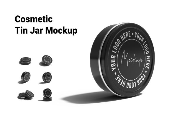 093 锡盒铁盒化妆品护肤霜PSD样机 Cosmetic Tin Jar Mockup