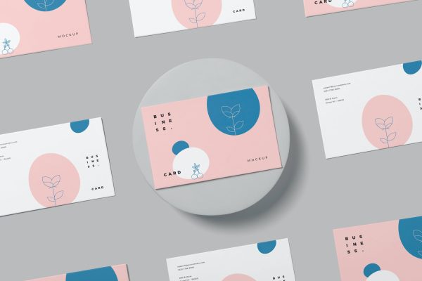 108 平铺名片卡片PSD样机 Business Card Grid Mockups