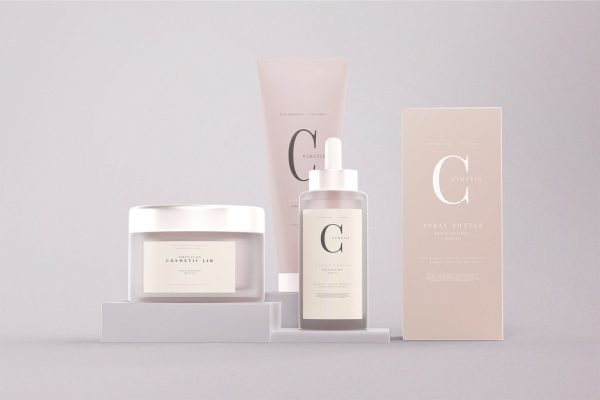 138 高级护肤品套装样机Skincare Set Mockups