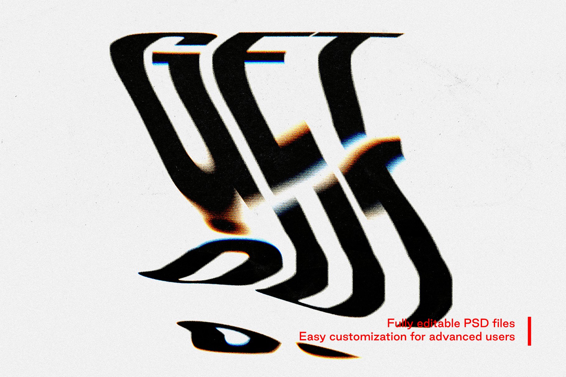 1093 创意抽象扭曲变形logo海报标题字体设计ps样机素材特效生成模板