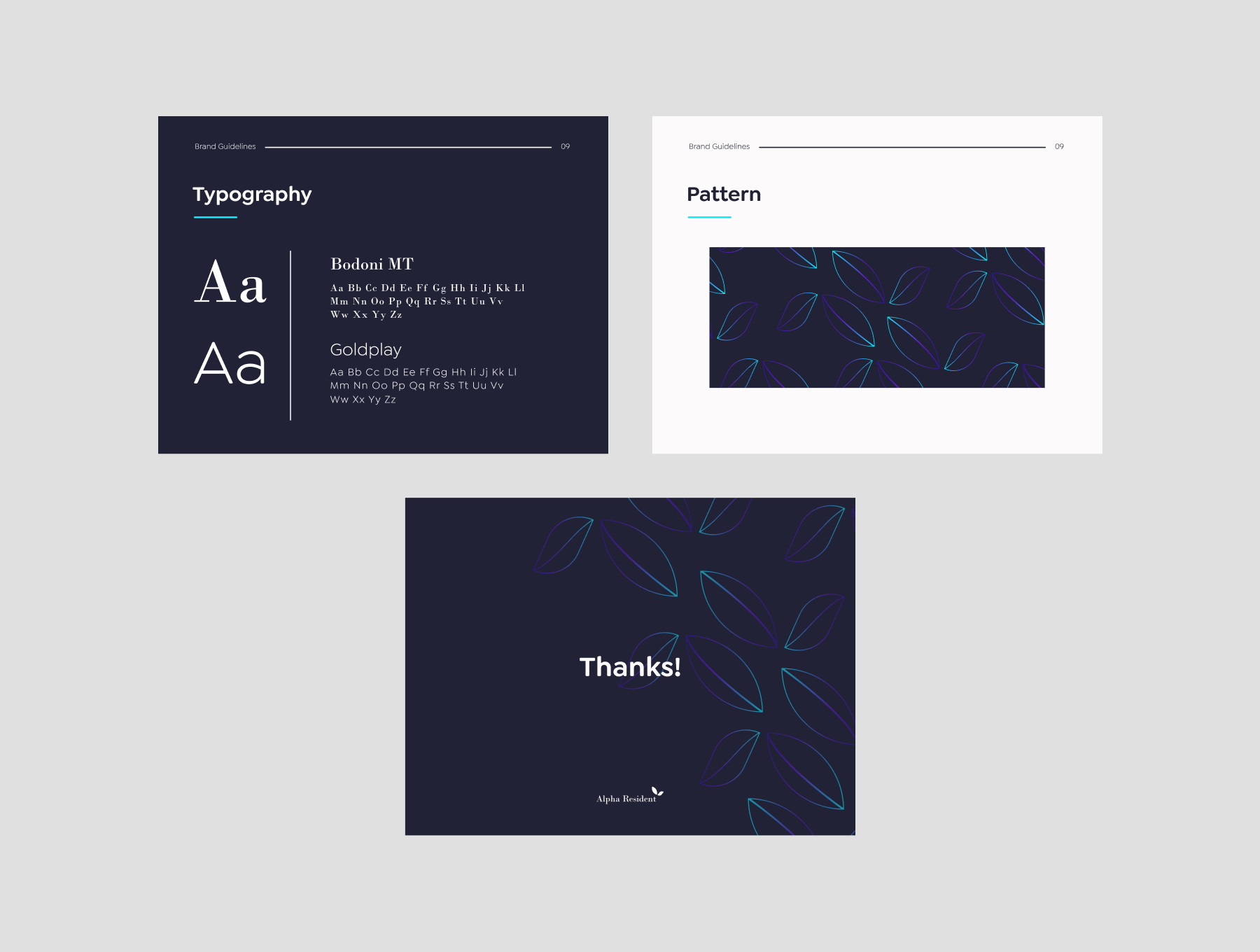 1117 干净简洁的品牌标志设计VI规范指南figma模板Alpha Resident – Brand Identity Guidelines