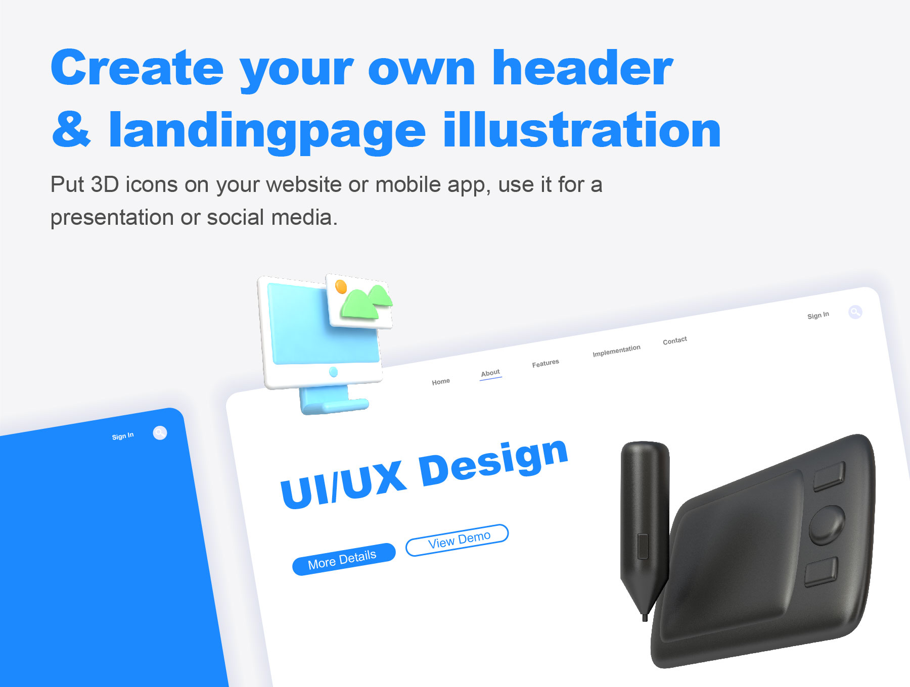 1129 25个高清4K手机引导页3D图标插图PSD素材 3D Icons set