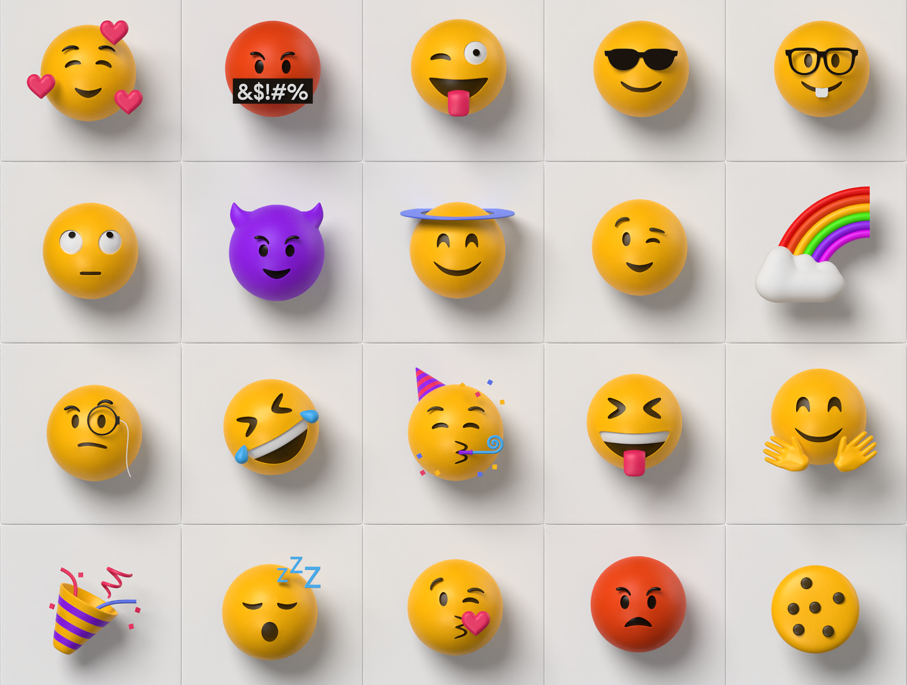 1133 36款趣味卡通创意3D立体emoji头像表情包icon图标png免抠图片素材 3d emoji