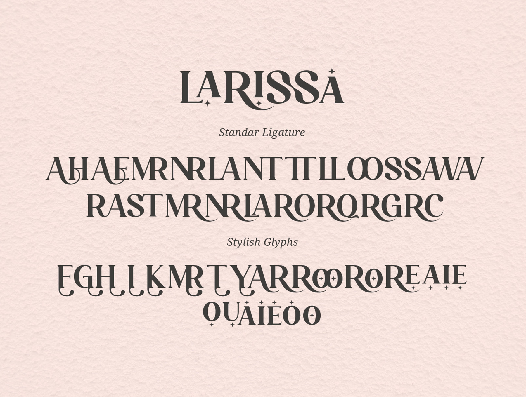 1149 创意酸性连体字体英文字体 Larissa – Stylish Ligature Typeface