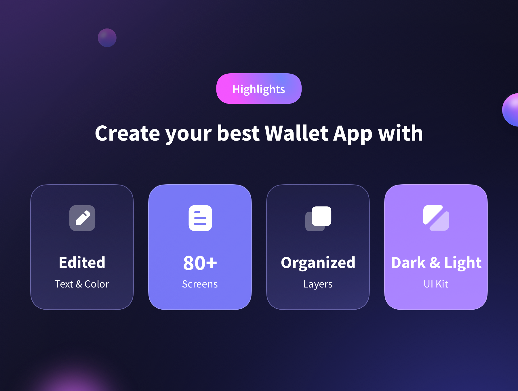 1161 渐变金融钱包iOS APP应用程序界面设计UI套件 Wallet App – Mobile UI Kits