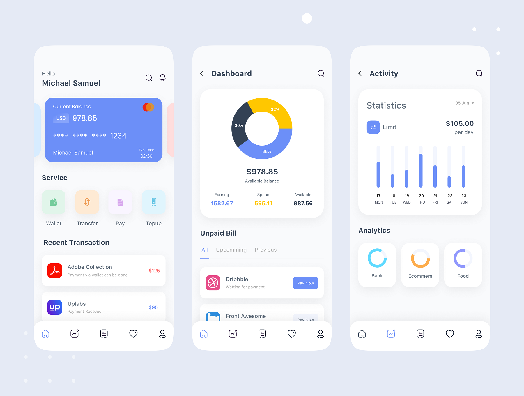 1164 金融类ui设计套件,个人银行加密货币电子钱包sketch模板 Wallet Mobile App
