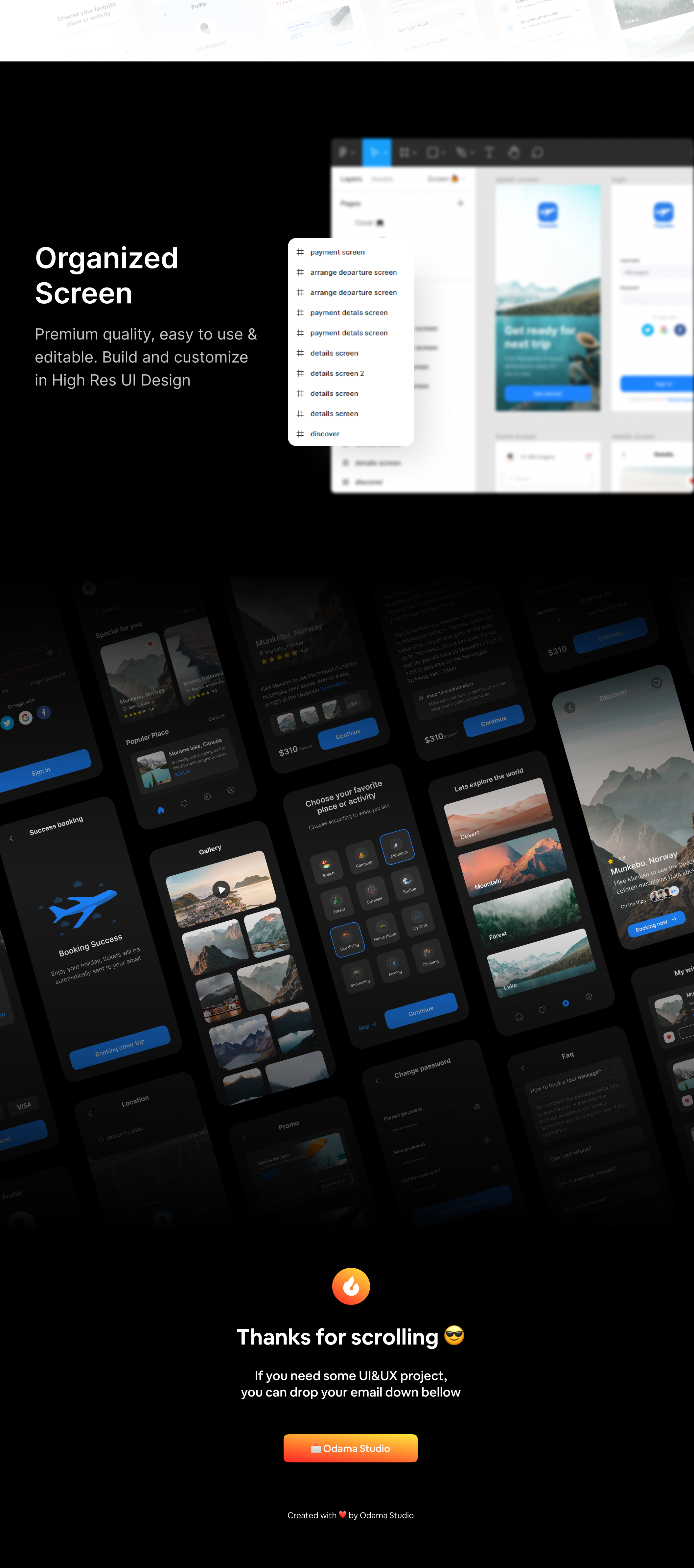 1171 清爽扁平旅游出行预订手机ui模板百度云免费下载 Travelin UI KIT