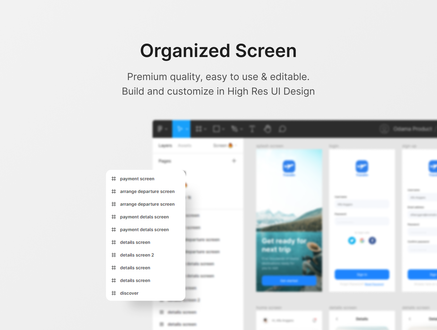 1171 清爽扁平旅游出行预订手机ui模板百度云免费下载 Travelin UI KIT