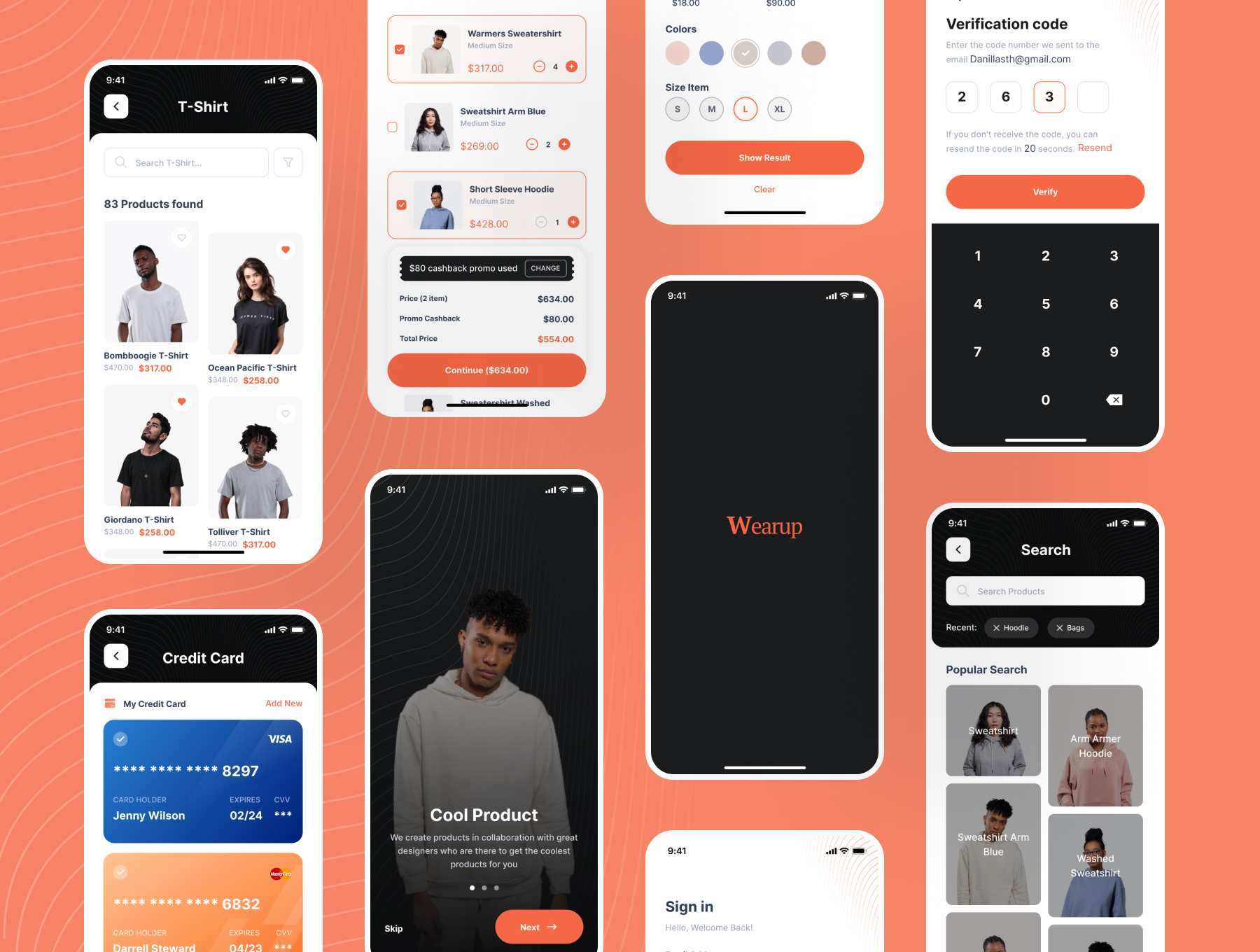 1181 现代简约电子商城应用程序APP UI套件素材 Wearup – eCommerce App Ui Kit