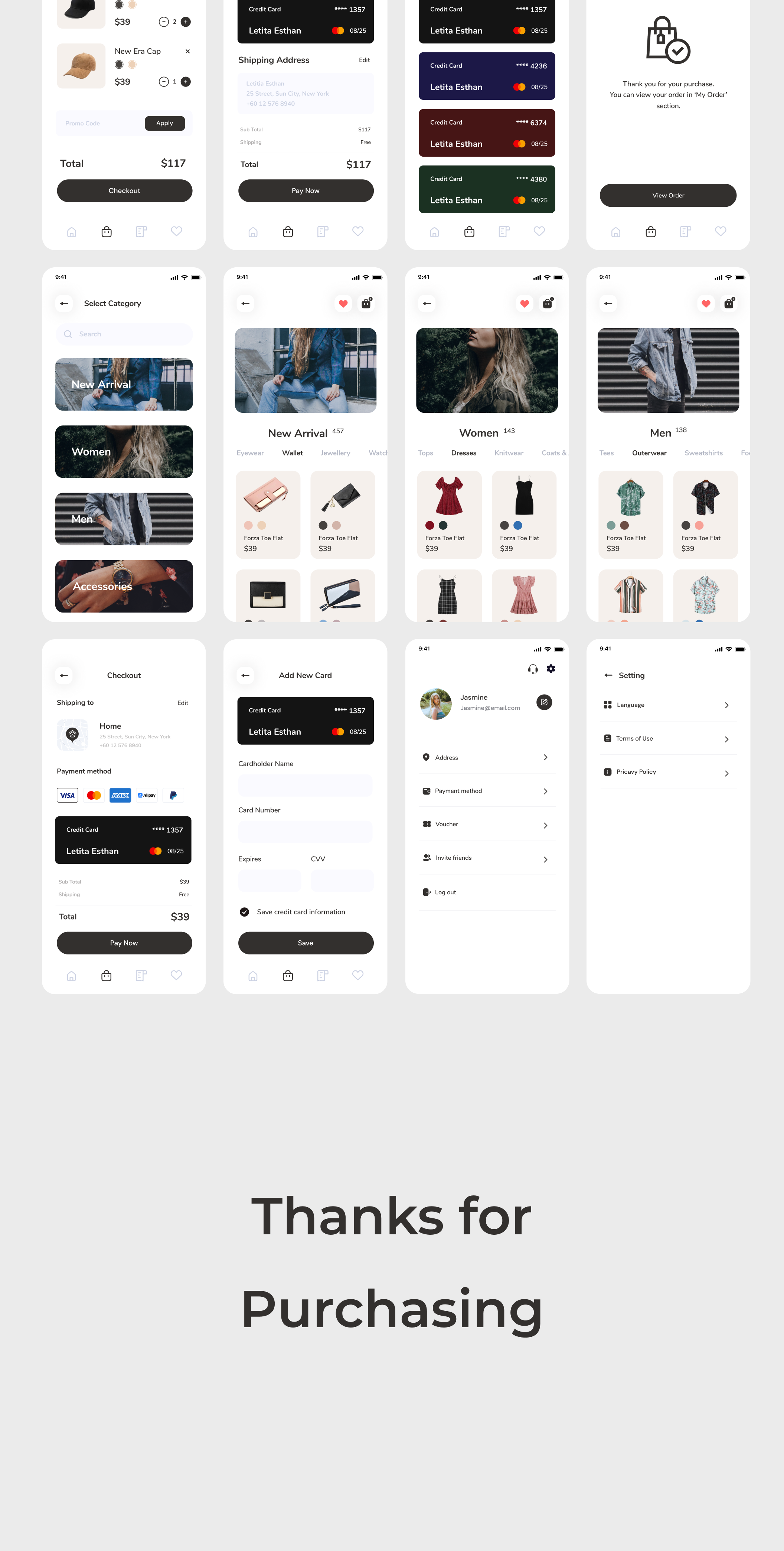 1185 优雅服装电子商城应用程序界面设计UI套件素材 Zivri – Online Shop Mobile App UI Kit