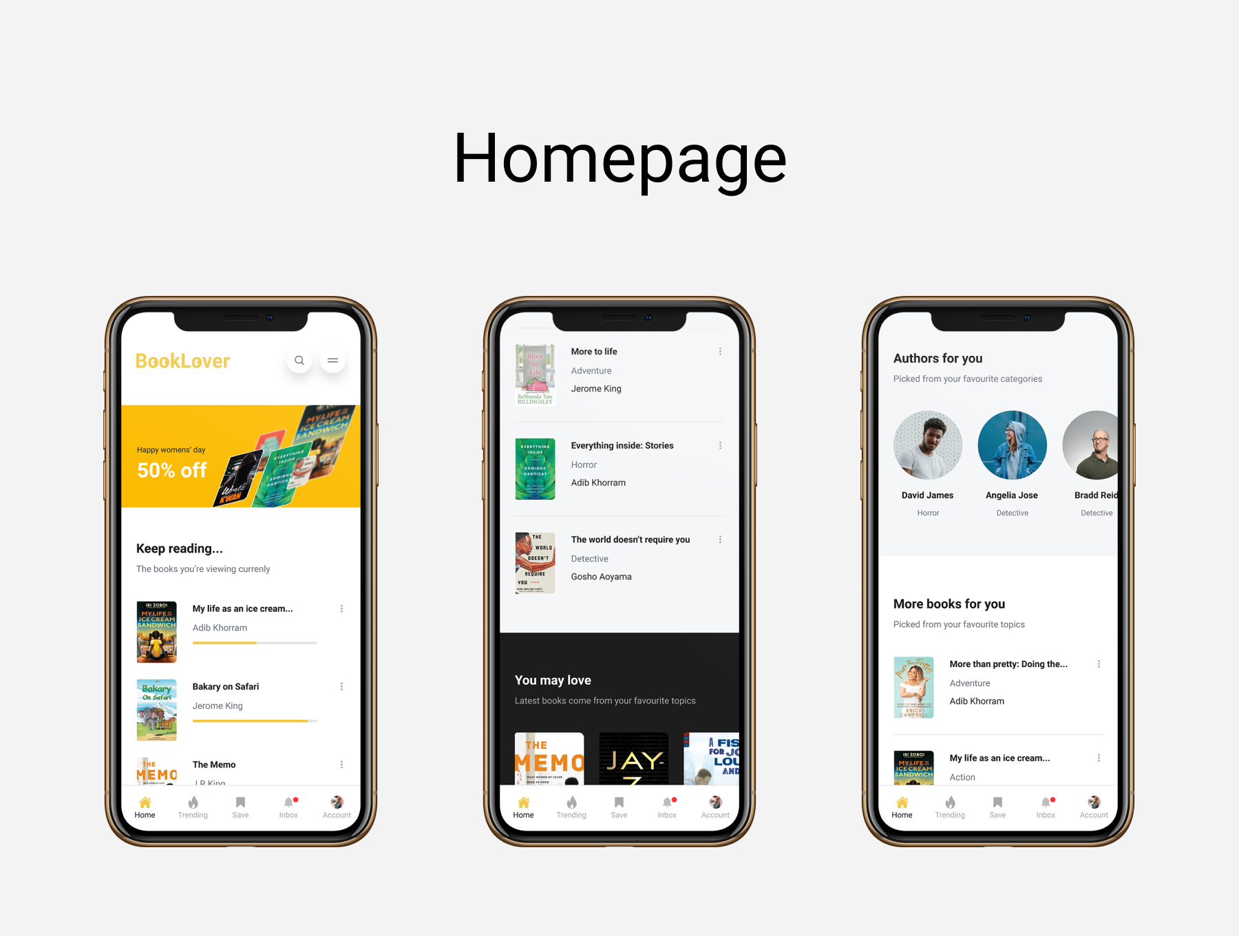 1187 在线阅读电子书购买APP界面设计UI素材下载 Book Lover – Reading book online application