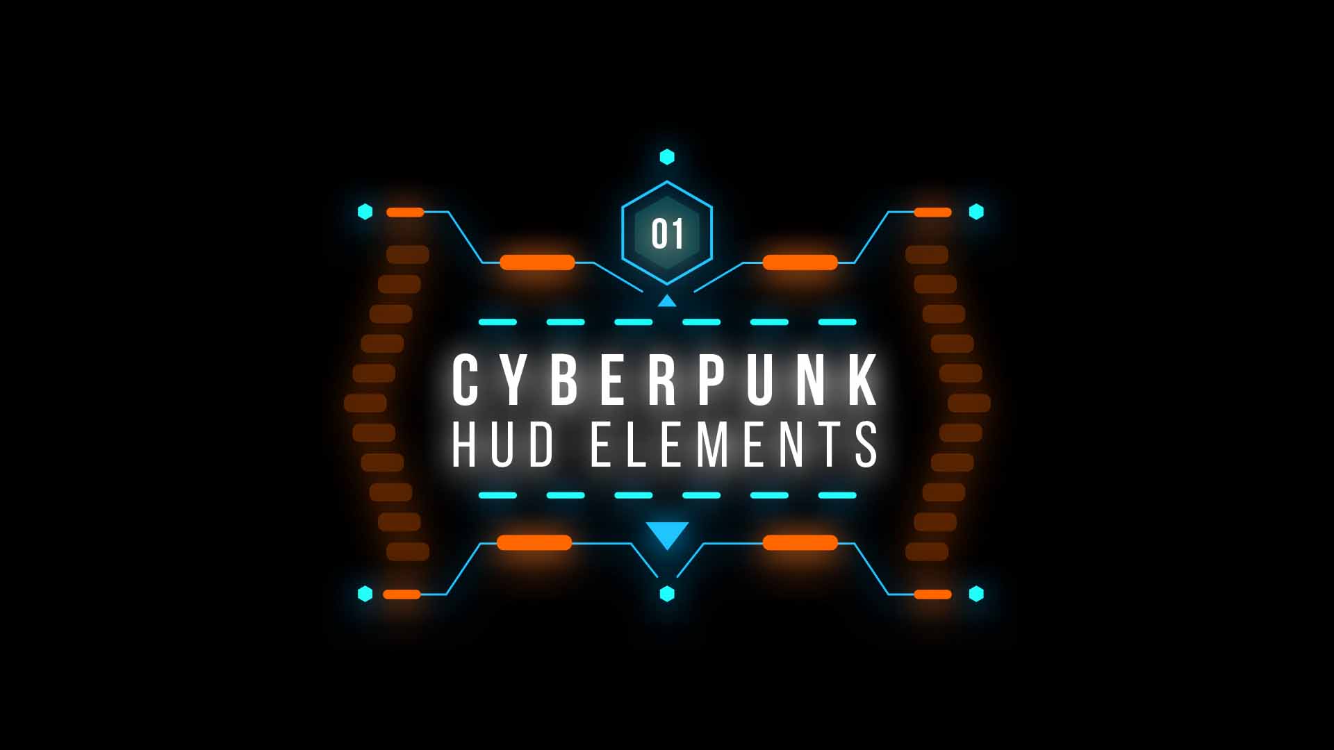 1194 20款酷炫未来科幻赛博朋克HUD平行显示仪表盘ui设计ps素材源文件 cyberpunk hud elements