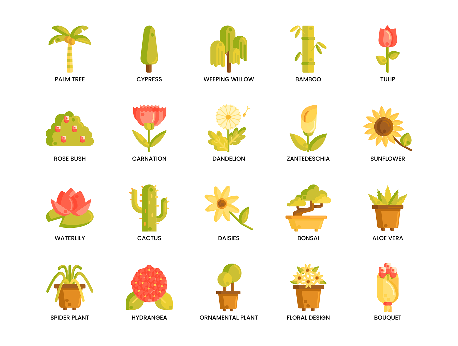 1234 120款园艺图标生鲜农作物插画矢量源文件 120 Gardening Icons Caramel Series