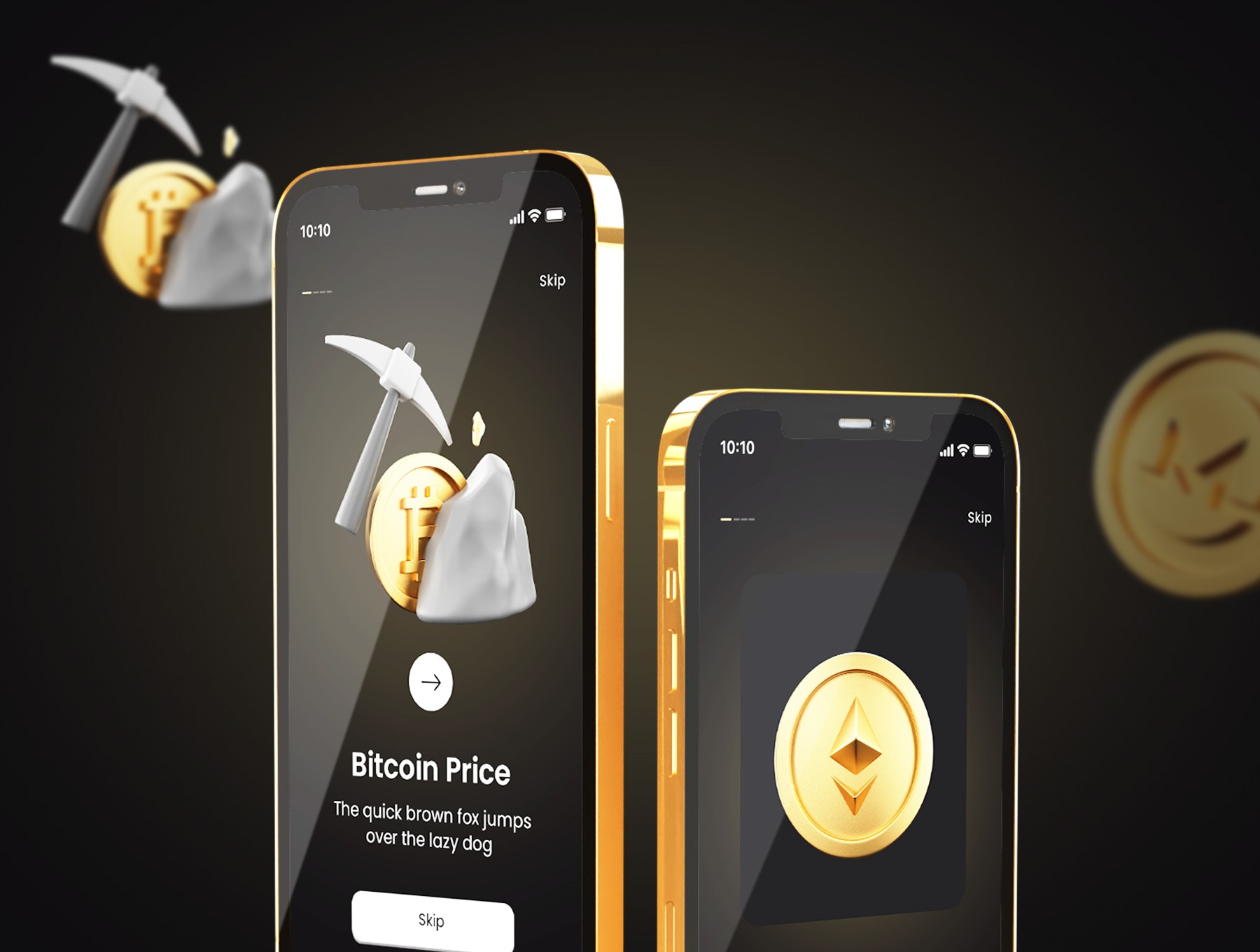 1235 250+非常有质感的金色加密货币3D图标素材包 BlackGold – Cryptocurrency 3D Icon Pack