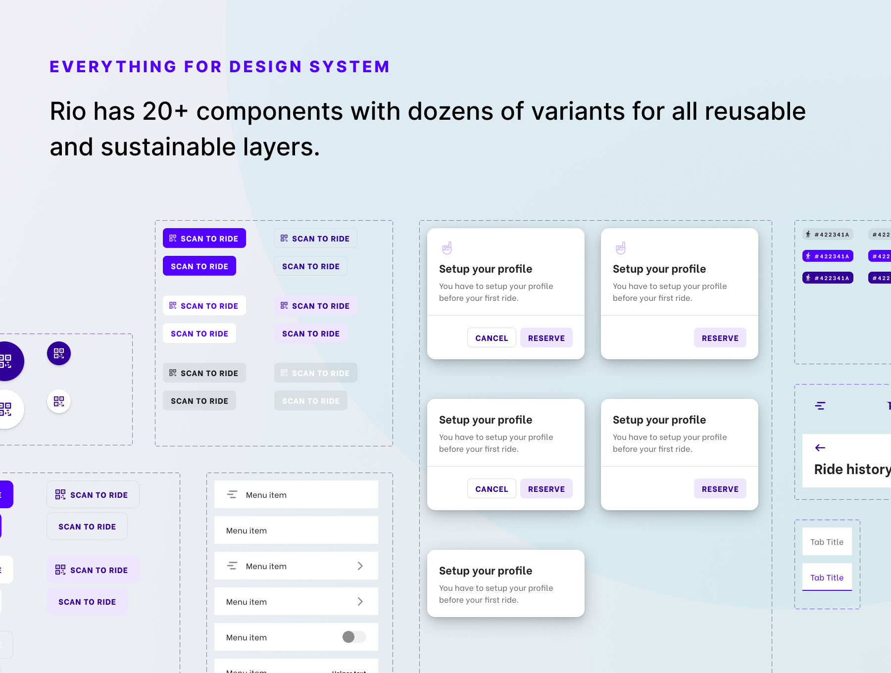 1241 电动滑板车共享租赁在线程序UI设计APP模板 Rio — Design System for Electric Scooters