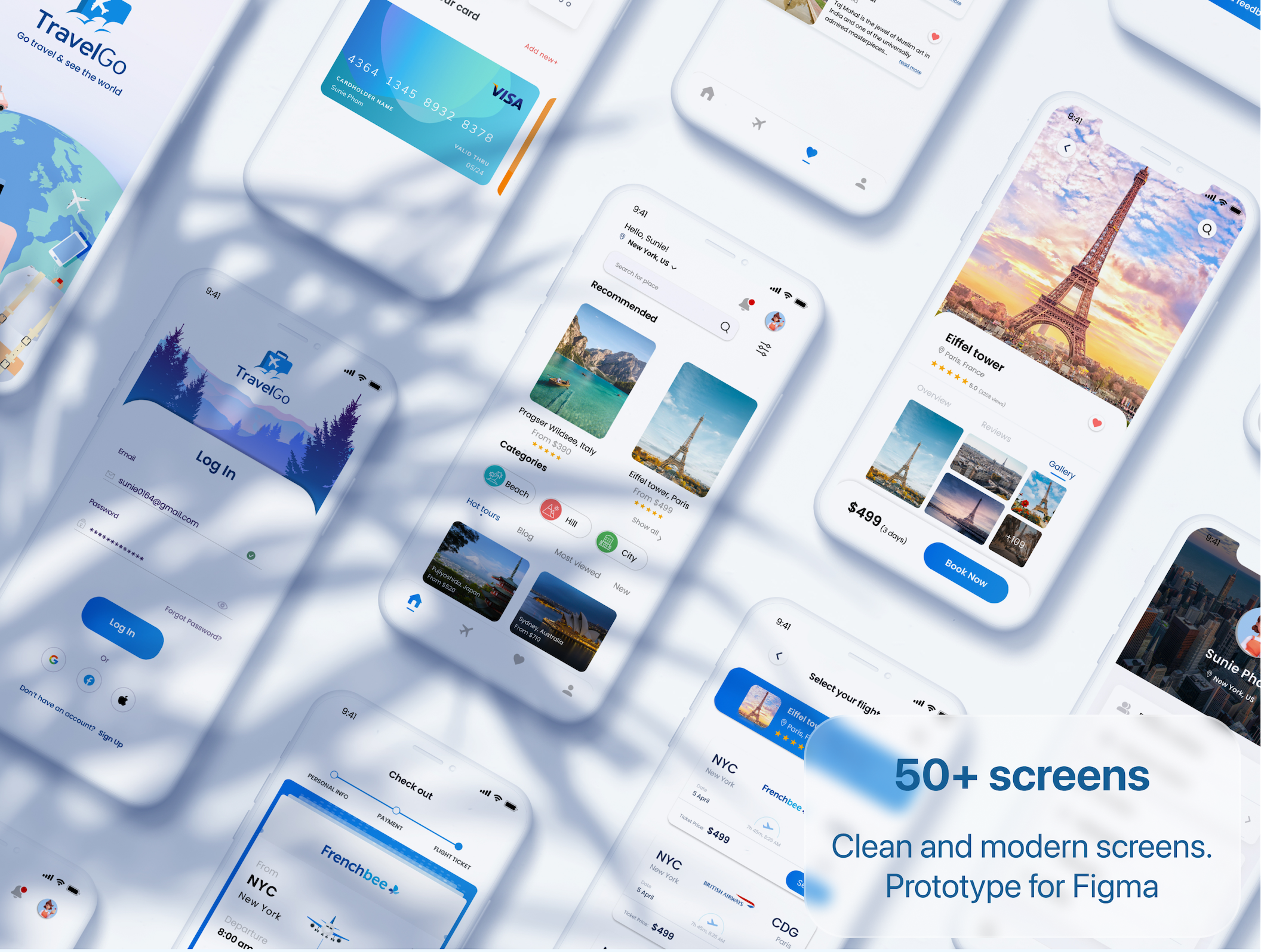 1252 旅行旅游在线购票列表展示UI设计包 TravelGo – the Listing Directory UI Kit