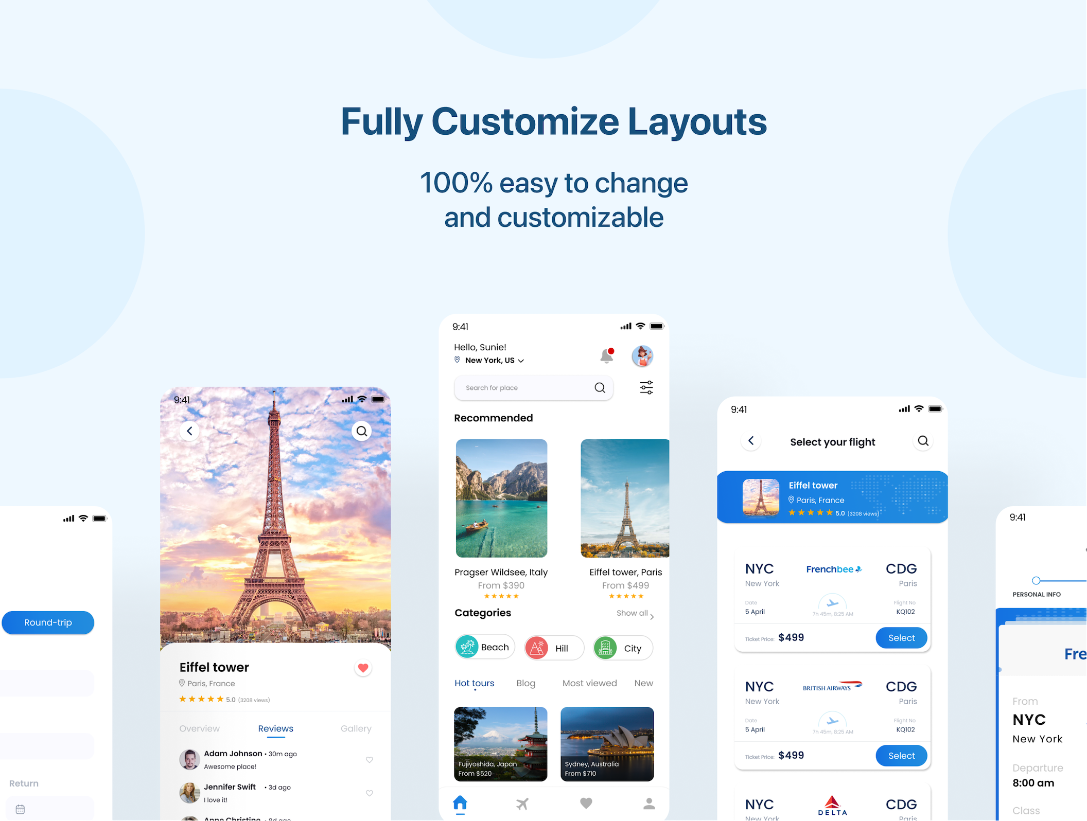 1252 旅行旅游在线购票列表展示UI设计包 TravelGo – the Listing Directory UI Kit