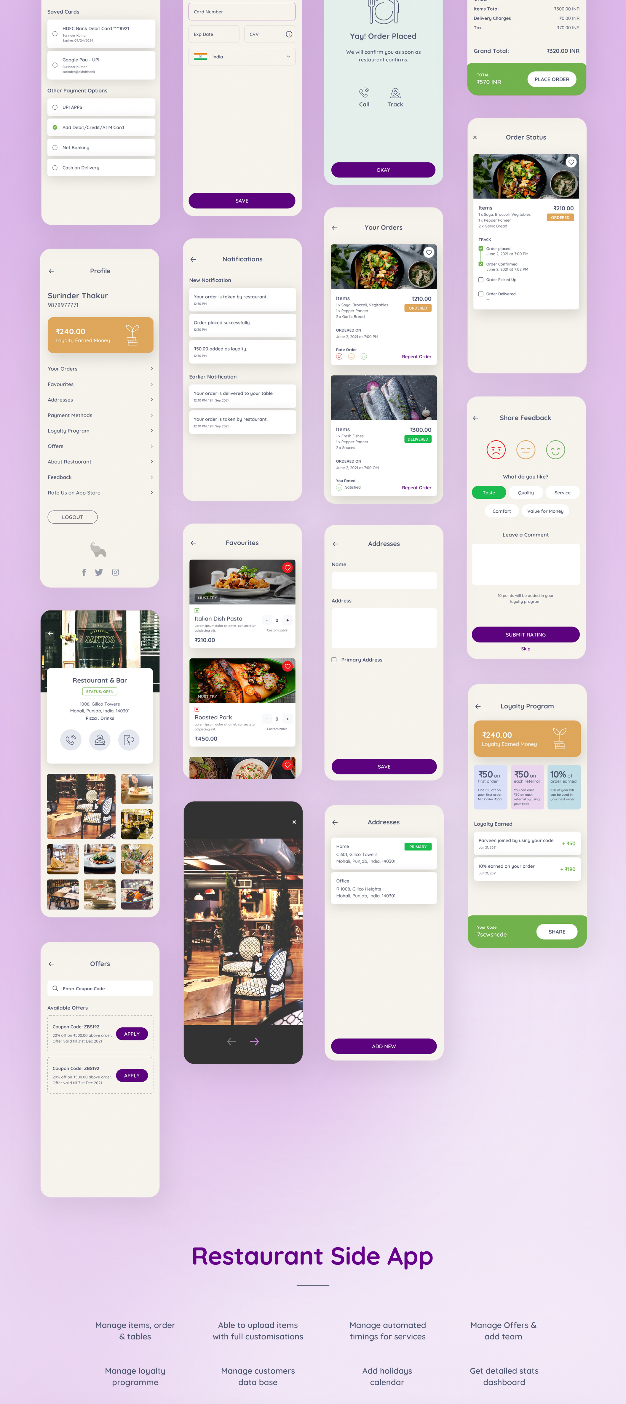 1253 美食订购外卖应用软件APP UI套件模板 Eatfresh – Food Ordering App