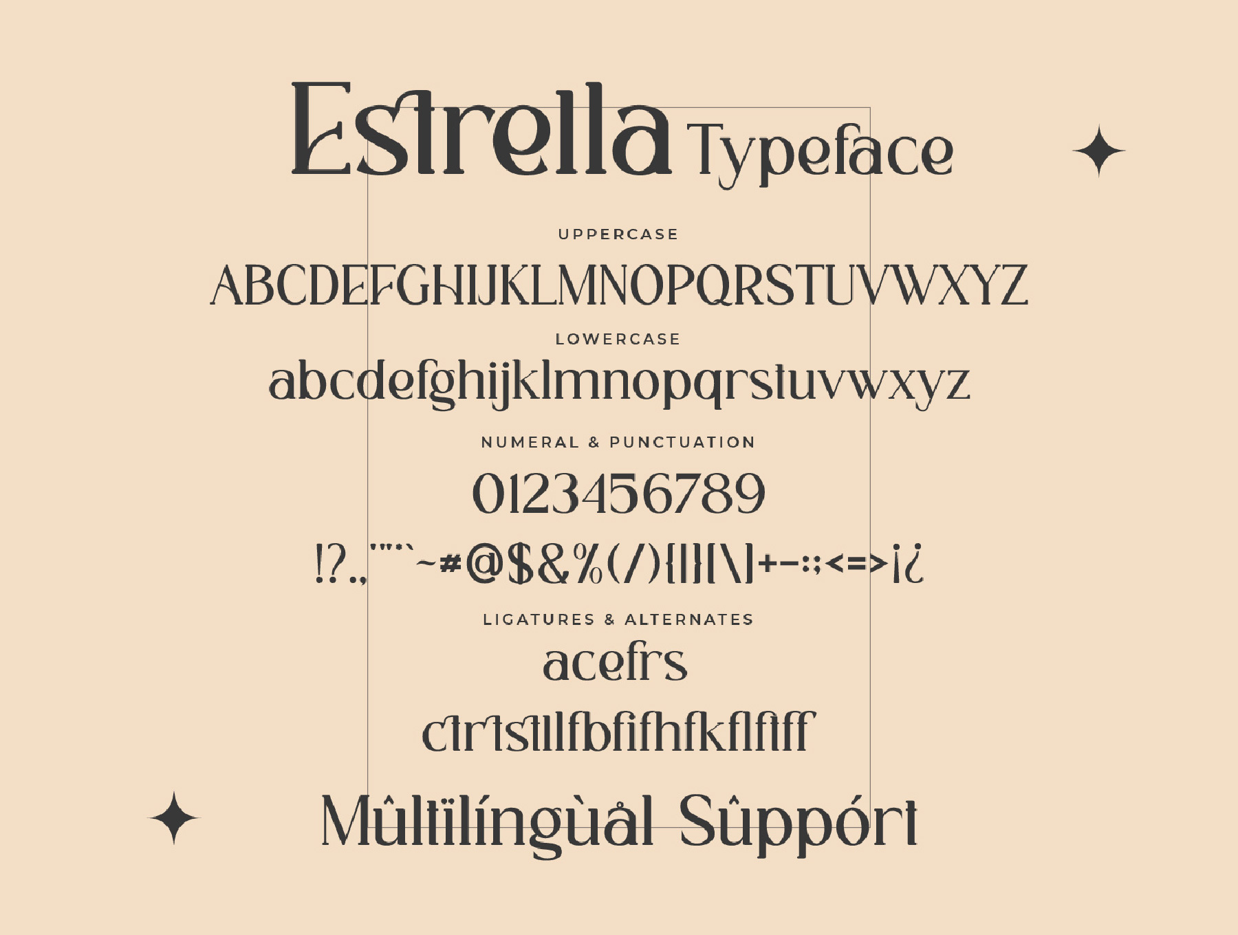 1256 时尚简约广告品牌标志设计衬线英文字体 Estrella Serif Font