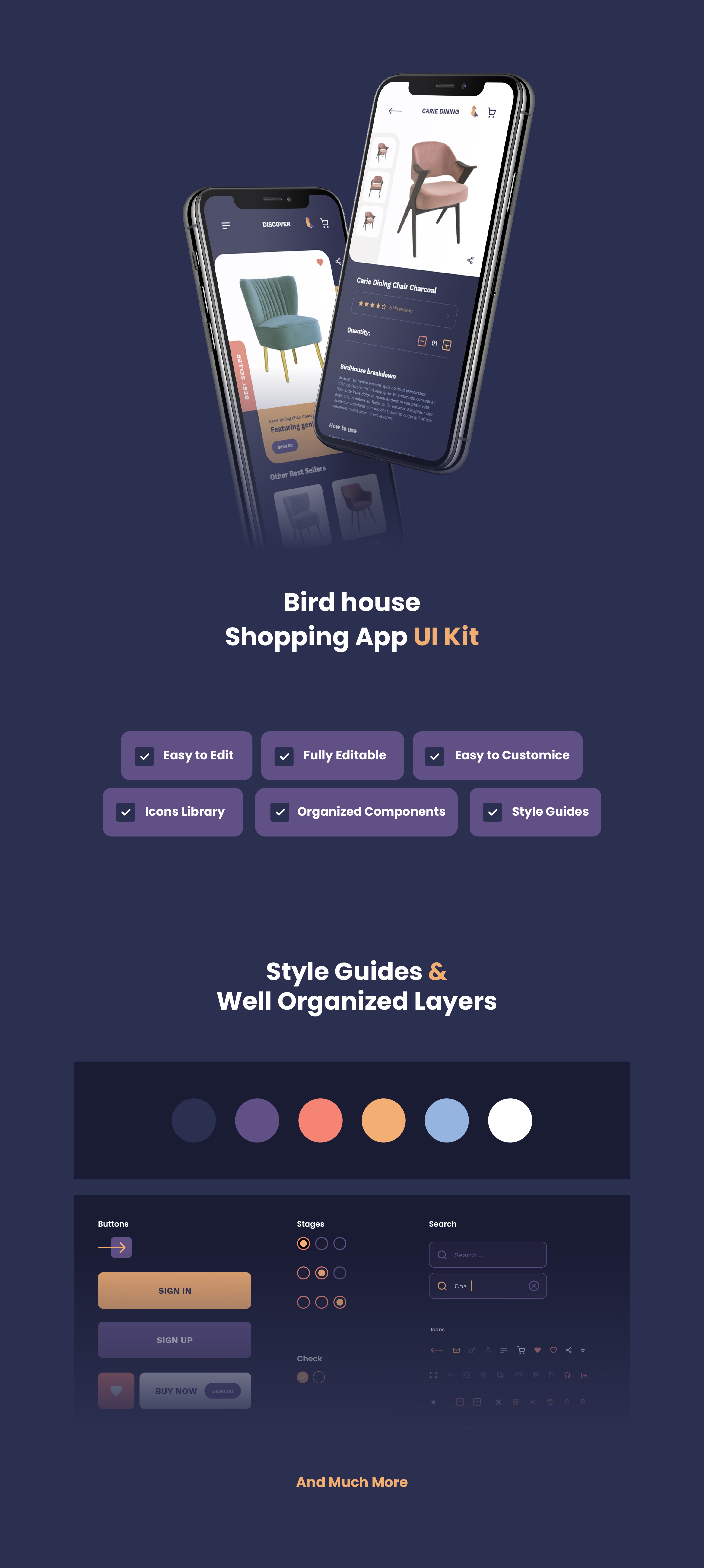 1273 移动购物在线商城应用程序 UI 套件Mobile Shopping Application UI Kit – BirdHouse