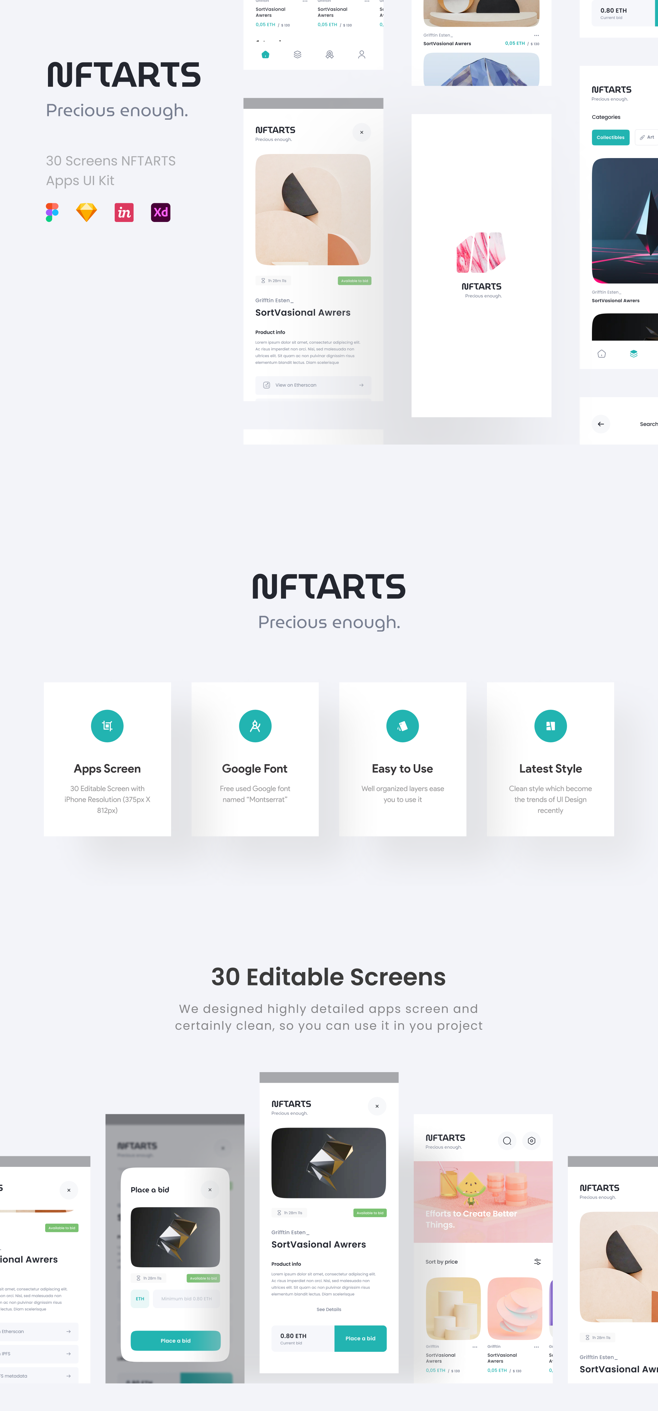 1282 NFT 应用程序 UI 套件 NFTARTS – NFT Apps UI KIT