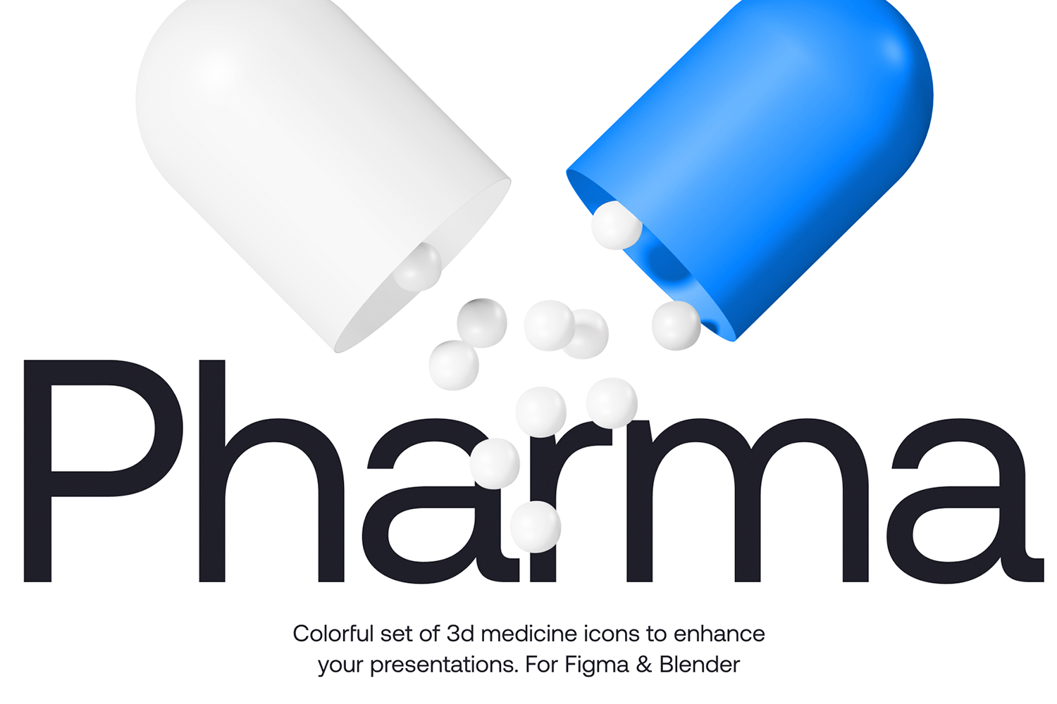 1271 药品制药产品医疗器械3D图标免抠素材 Pharma 3d icons