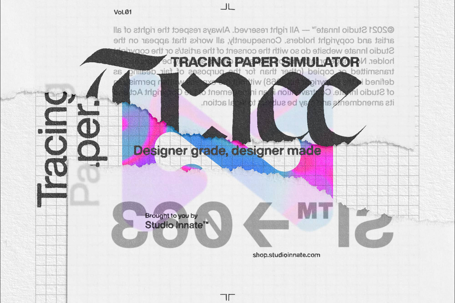 1208 建筑图纸LOGO标尺设计展示PSD样机模板 Tracing-Paper-Simulator_By_Studio_Innate