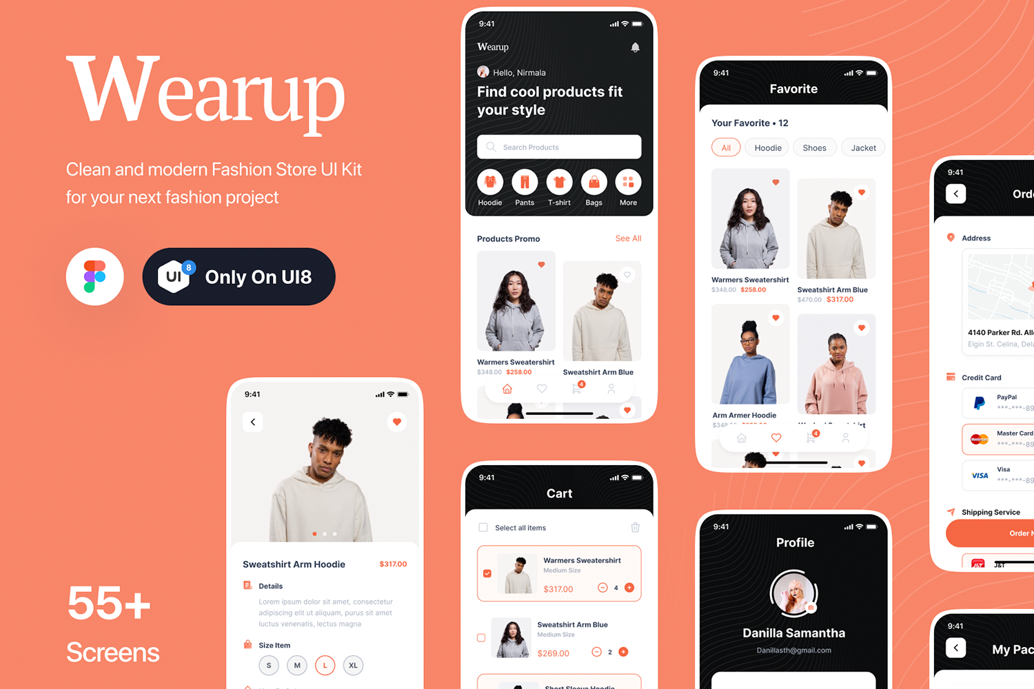 1181 现代简约电子商城应用程序APP UI套件素材 Wearup – eCommerce App Ui Kit