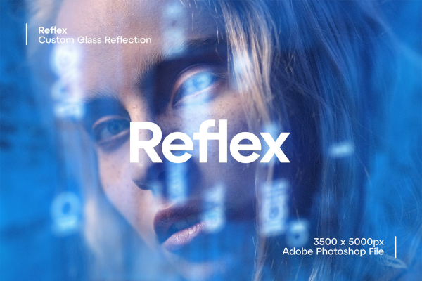 1095 创意梦幻玻璃反射叠加人物摄影滤镜ps样机特效生成模板素材源文件 Reflex by Studio 2am