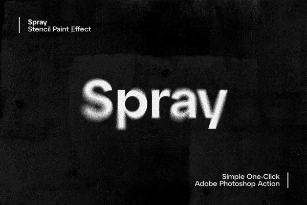 1100 文字消散模糊酸性PSD样式文本模板Spray by Studio 2am