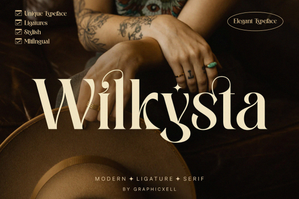 1155 复古英文装饰艺术字体 Wilkista – Stylish Ligature Typeface