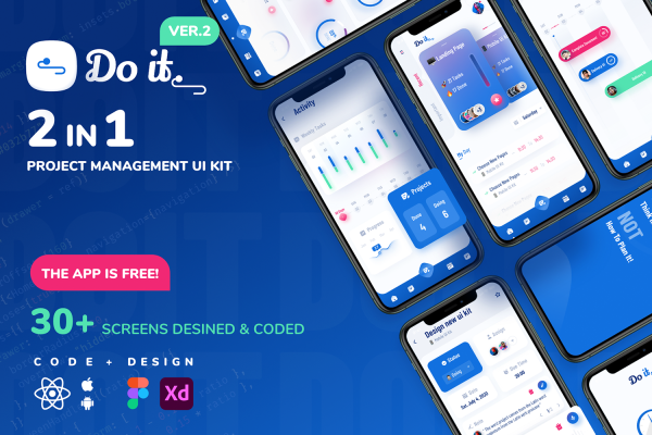 1265 项目管理行程APP UI界面设计套件 Do it Ui Kit Ver.2