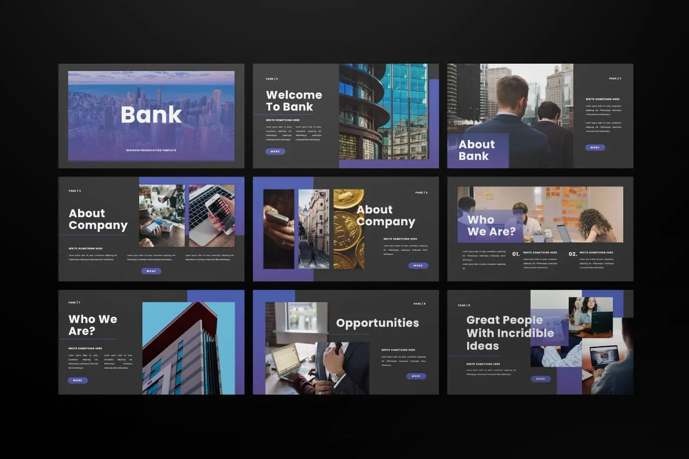 54 金融银行业务PPT设计模板 Bank Presentation Template