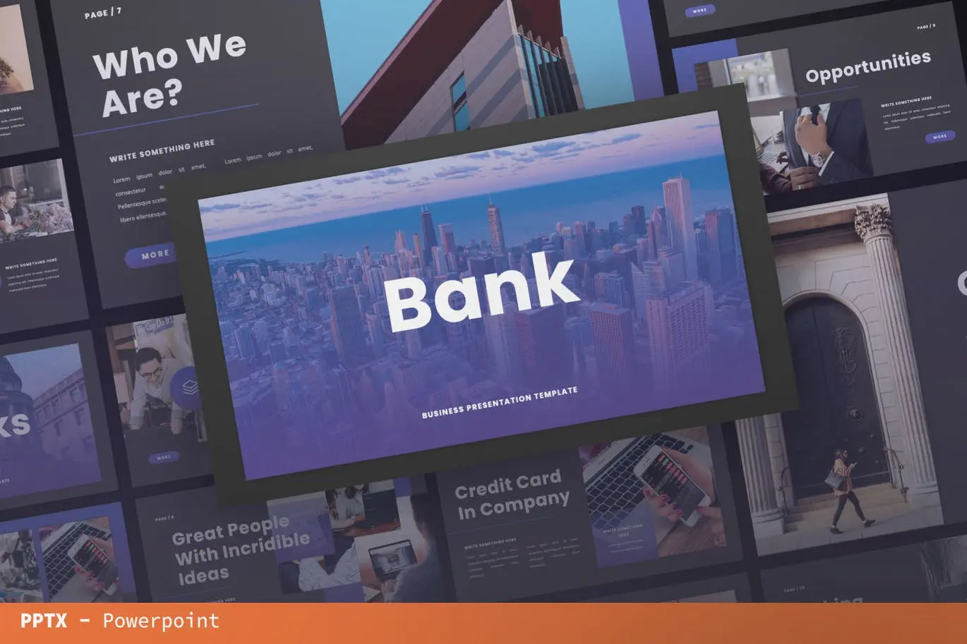 54 金融银行业务PPT设计模板 Bank Presentation Template